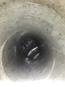 洗浄後の排水管